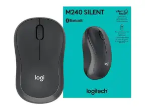 Mouse Inalambrico Logitech M240 (910-007113) Grafito, Y Bt, Hasta 4000 Dpi, Receptor Usb, 3 Botones,