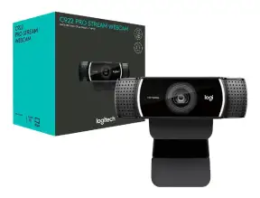 Camara Web Logitech C922 Pro Stream (960-001087) Fhd 1080p/30 Fps, MicrÓfo Incorporado, 3 Megapixeles, Negro
