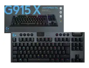 Teclado Gamer Inalambrico Logitech G915 X Lightspeed Tkl (920-012715) Mecanico, Switch Brown, Led Rgb, Negro