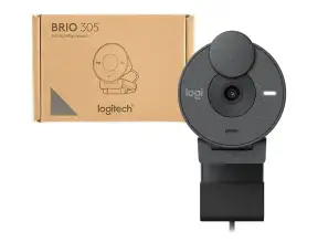 Camara Web Logitech Brio 305 (960-001519) Fhd 1920 X 1080, MicrÓfono Incorporado, Conexion Usb C, 4 Megapixeles, Lente De Cristal, Negro