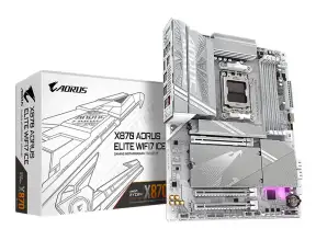 Placa Madre Gigabyte X870e Aorus Elite Wifi 7 Ice (90-x870 A Elite Wf7 Ice )  Socket Am5, Ram Dddr5 Buss 8200oc Mt/s, Wifi 7, Blanco