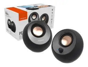 Parlante Creative Pebble V3 2.0 (51mf1700aa000) Interfaz Usb, 8w/16w Bt/3.5mm Usb-c-, Negro