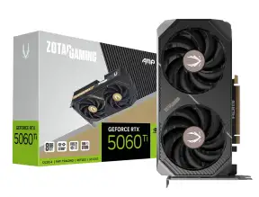 Tarjeta De Video Zotac Rtx 5060 Ti 8gb Amp Gddr7 (zt-b50610f-10m) Geforce Nvidia 128 Bits, 2 Ventiladores 