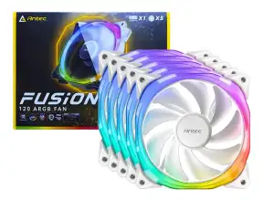 Cooler Para Case Antec Fusion (0-761345-57005-3)  X5, 120mm, Led Argb, Blanco