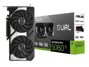 Tarjeta De Video Asus Rtx 5060 Ti 8gb Dual Oc Gddr7 (asus Rtx5060ti8 Dual) Geforce Nvidia 128 Bits, 2 Ventiladores