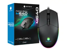 Mouse Antryx Chrome Storm M640 Gaming (agm-m640k) Hasta 4200 Dpi, 6 Botones, Rgb, Negro