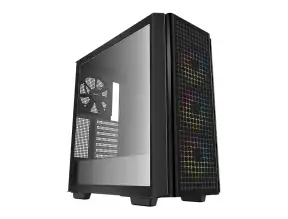 Case Deepcool Gaming Cg540 S/fuente (r-cg540-bkage4-g-1) Panel De Vidrio, 4 Ventiladores, Led Rgb, Negro
