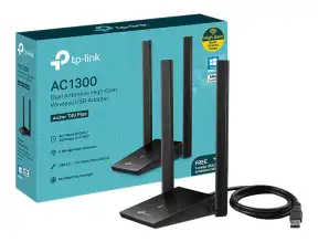 Adaptador Usb Inalambrico Tp-link T4u Plus Ac1300 Doble Antena (tl-archer T4u Plus)