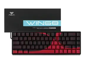 Teclado Gamer Aula Win68he Max 65% Magnetico (aul-w68he-blk-red) Mecanico, Switch Red, Color Negro Y Rojo