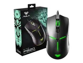 Mouse Aula F820 Gaming (aul-f820-blk-rbw) Hasta 6400 Dpi, Black