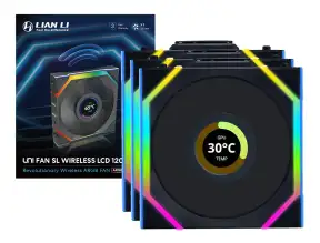 Cooler Para Case Lian Li Uni Sl V3 Fan Lcd 120 Rgb ( 12sllcd1w3b ) Negro, 120mm, 3 En 1, Led-argb