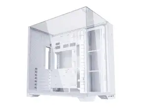 Case Lian Li O11 Vision Compact S/ Fuente (o11vpw) Blanco, Panel De Vidrio, 3 Ventiladores, Led Rgb