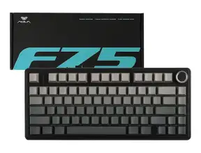 Teclado Gamer Inalambrico Aula F75 (au-f75w10en5) Mecanico, Switch Green, Black Degradado, Rgb