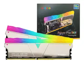 Memoria Ram V-color Ddr4 32gb (16gbx2) Prism Pro Rgb (tl1632816a-e6prswk) 3200 Mhz, Silver