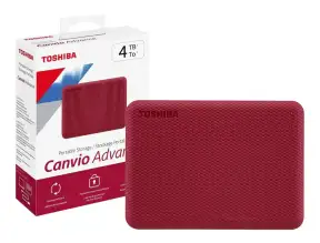 Disco Duro Externo Toshiba 4tb Canvio Advance V10, Conexion Usb, Usb 3.2 Gen1, Unidad De Almacenamiento Portable, Rojo (hdtca40xr3ca)