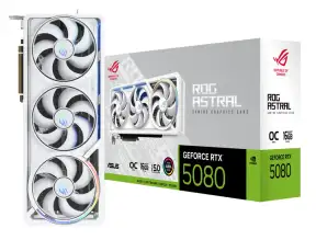 Tarjeta De Video Asus Geforce Rtx 5080 Rog 16gb Gddr7 Astral (90rogrtx5080o16gbastralwhite), Blanco, 3 Ventiladores Frontal