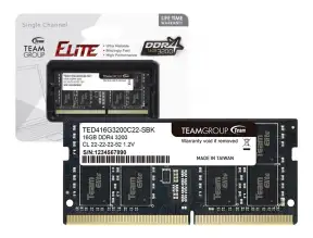 Memoria Sodimm Teamgroup Ddr4 16gb Frecuencia 3200 Mhz, Elite, Para Laptop (ted416g3200c22-s01)