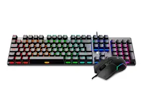Combo 2 En Uno Antryx Gc-3500 Black (agc-3500kbl-sp) Teclado Mecanico, Switch Blue, Led Rgb, Mouse 7 Botones, 10000 Dpi