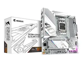 Placa Madre Gigabyte X870m Aorus Elite Wifi7 Ice (x870m Aorus Elite Wf7ice) Blanco, Socket Am5, Ram Dddr5 Buss 8200oc Mt/s