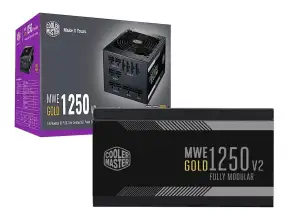 Fuente De Poder Cooler Master 1250w Mwe V2 (mpe-c501-afcag-3u2) Atx, 80 Plus Gold, Modular, Negro