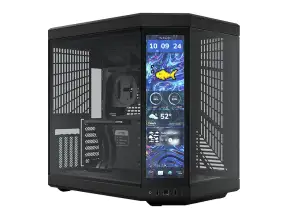 Case Hyte Y70 Touch In S/fuente Infinite With 14.9" Pitch Bk Snow (cs-hyte-y70tti-bb) Mid Tower, Paneles De Vidrio Templado, Negro