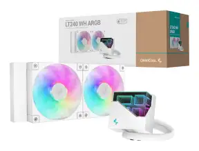 Sistema De Enfriamiento Liquido Deepcool Lt240 Wh Argb (r-lt240-whamnc-g-1) 2 Ventiladores, 240mm, Led Rgb