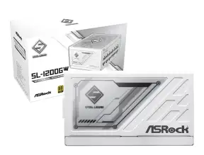 Fuente De Poder Asrock 1200w Steel Legend White (sl-1200gw) Atx, 80 Plus Gold, Modular, Cybenetics, Full Modular