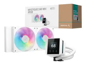 Sistema De Enfriamiento Liquido Deepcool Mystique 240 (r-lx240-whdsnmp-g-1) Blanco 2 Ventiladores, 240mm, Led Argb