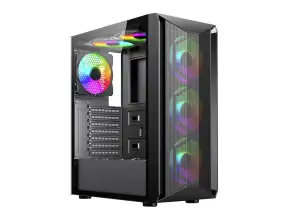 Case Cybertel Element S/fuente (element+ Cbx5011r), 6 Ventiladores, Led Argb, Negro