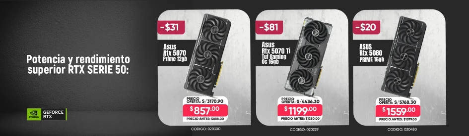Tarjeta de video serie 50